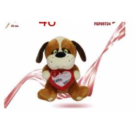 Peluche in tessuto San Valentino con cuore 25 cm - Mazzeo Giocattoli